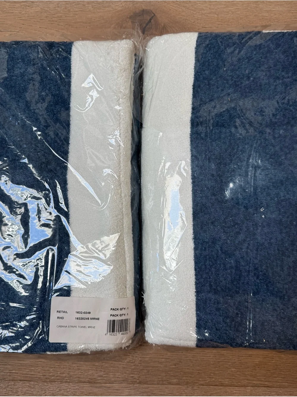 RH Navy and White Striped Beach Cabana Towels (2)